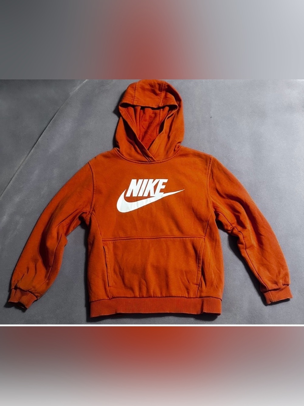 #D-7 Nike Orange Hoodie with White Swoosh Logo Sz Medium